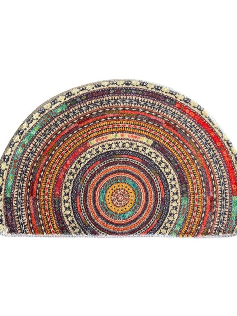 Half Round Door Mat Non Slip Boho Mandala Absorbent Bathroom Kitchen Rug